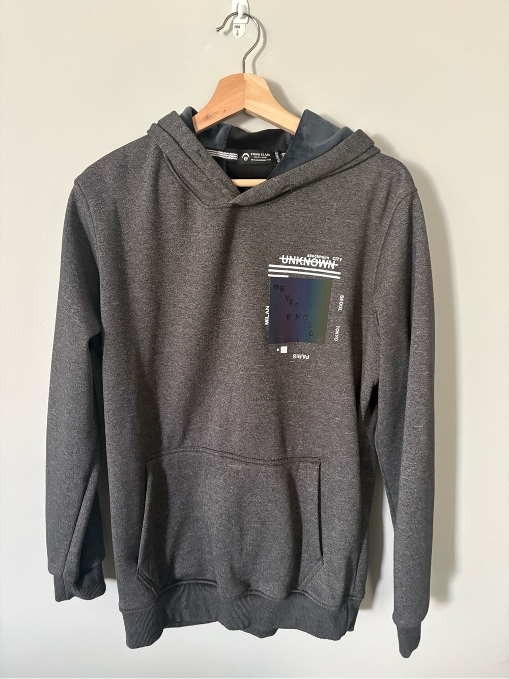 Town team dark grey hooded sweatshirt